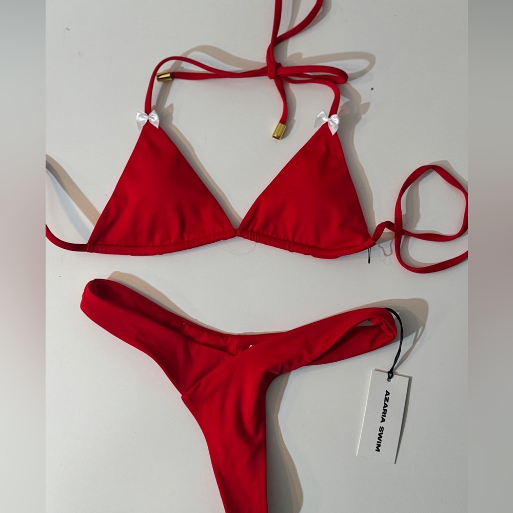Azaria Swim New with Tags - Red Bikini Set prices at 300.00 for both pieces